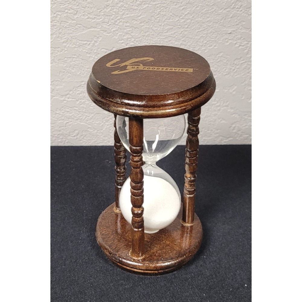 Vintage U.S. Foodservice Promo Wooden Hourglass Sand Timer Desktop Decor